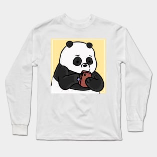 Texting Panda Long Sleeve T-Shirt